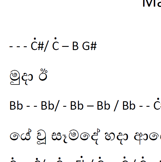 Mata Aye Ona (Neera) - NOTATION (Raveen Tharuka)
