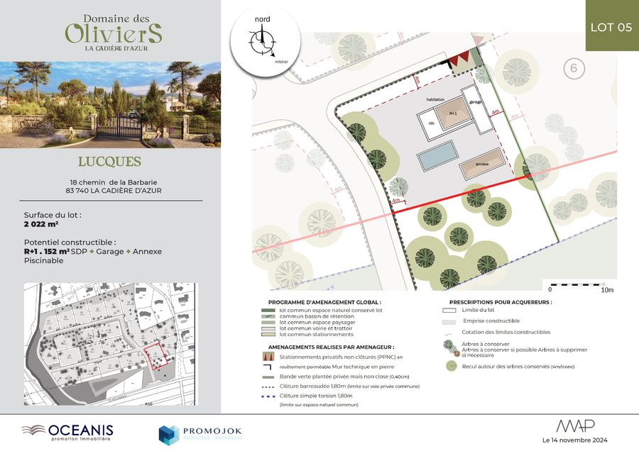  05 . Lucques Terrain la Cadière d'Azur 83740