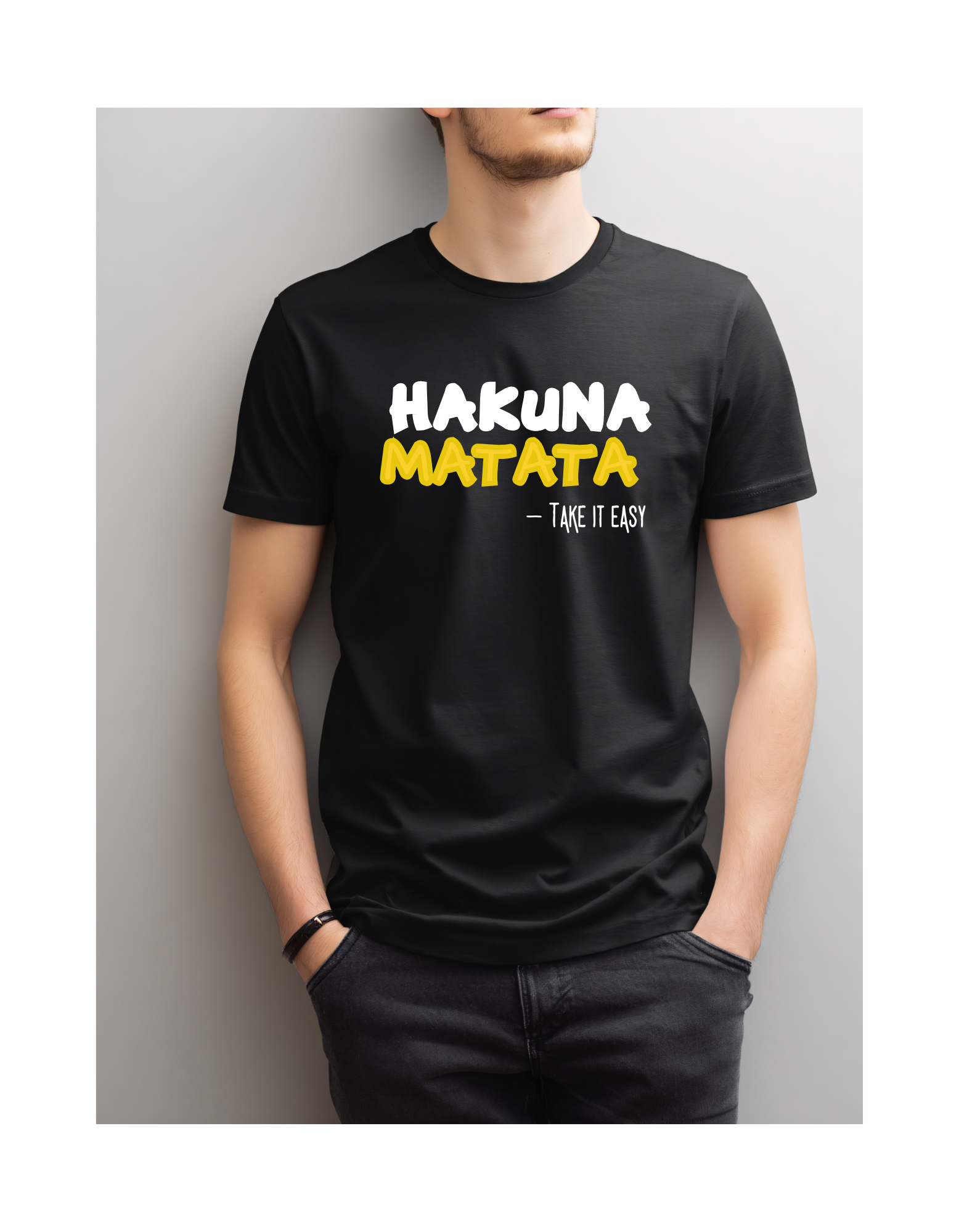 Black color | Premium Quality Cotton Regular fit half sleeve printed Round neck T-Shirt | Medium Size