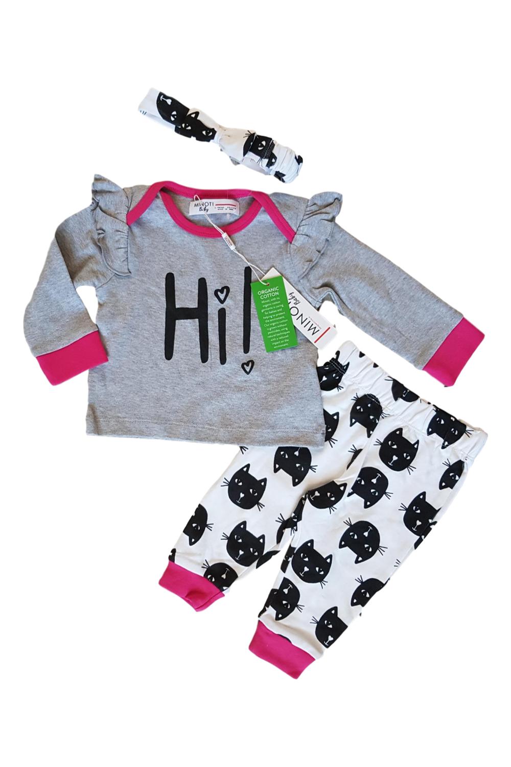 MINOTI Organic Cotton 3-Piece Baby Girl Clothes Set 