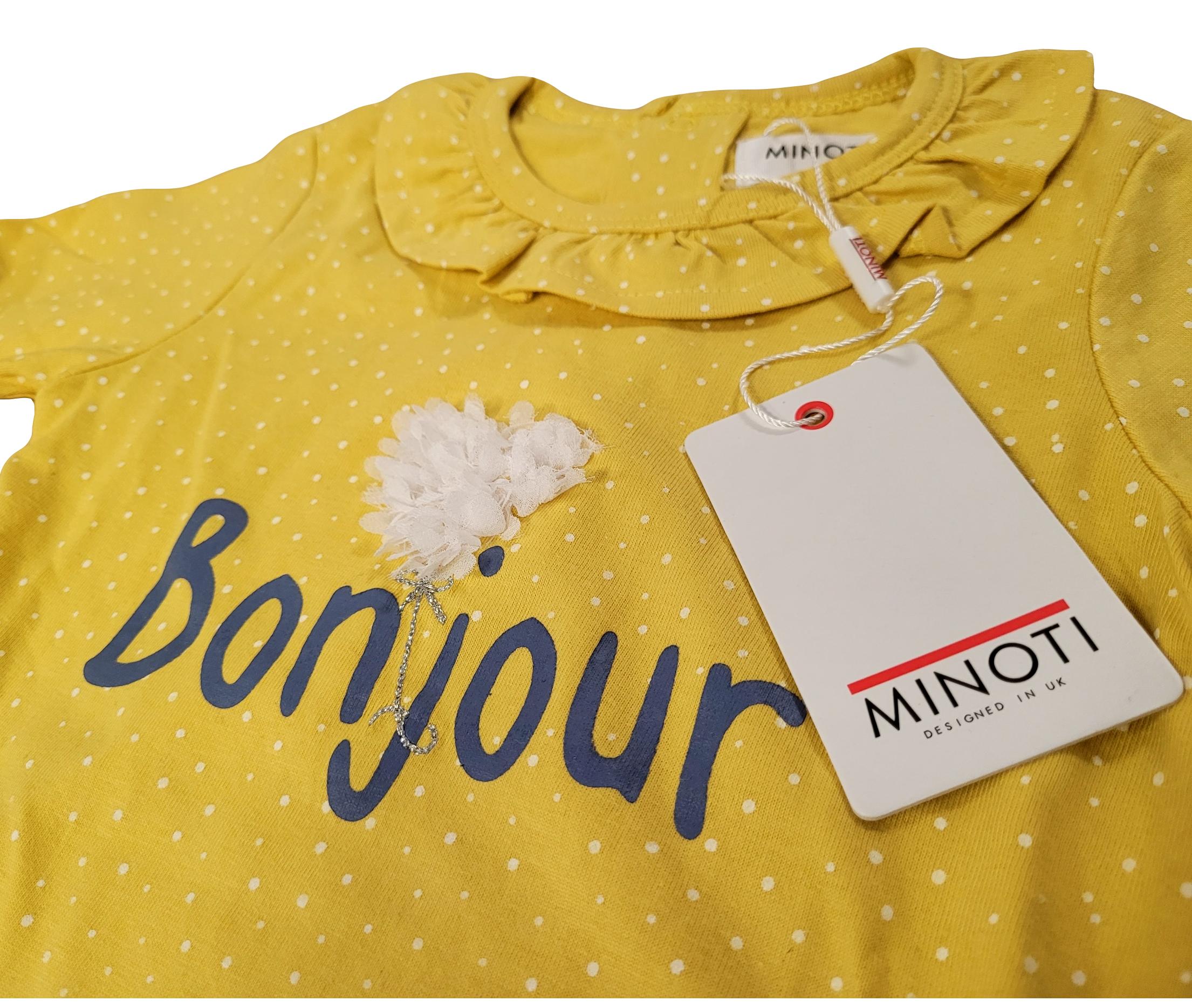 Minoti Girls Outfit Bonjour Long Sleeved Top And Jeggings Set Girls Outfit