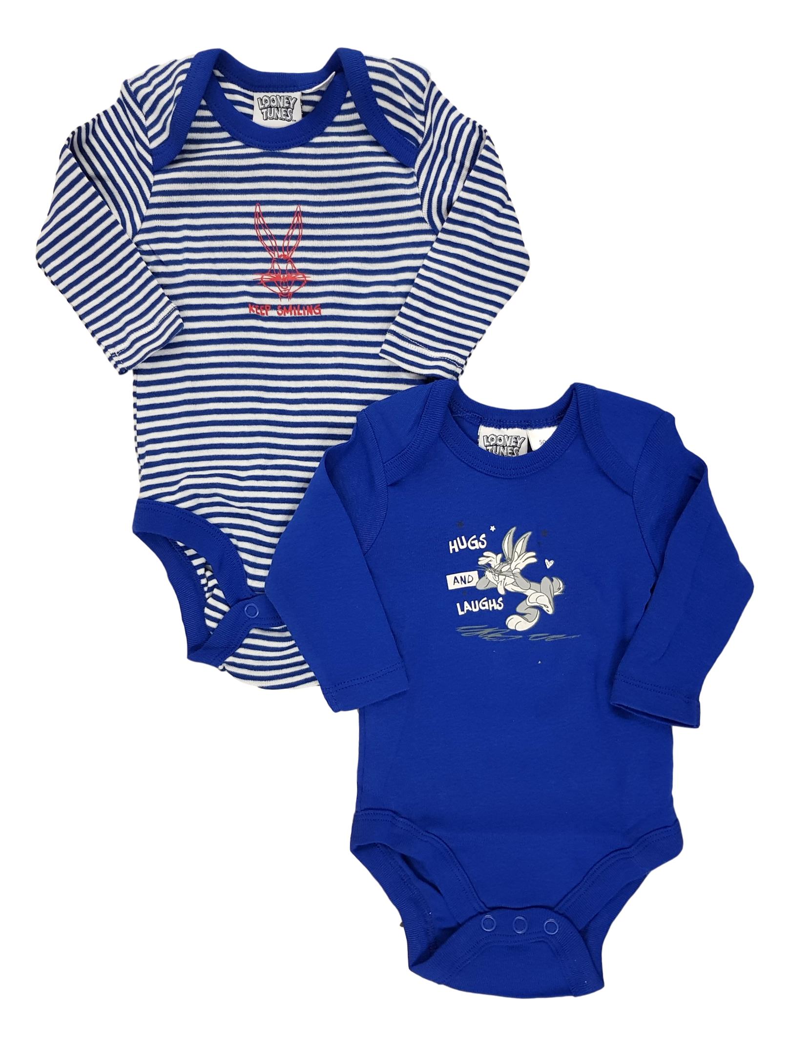 Long Sleeve Cotton 2 Piece Babygrow Bodysuit Vest 