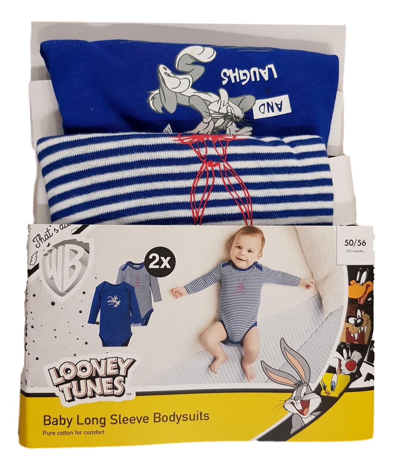 Long Sleeve Cotton 2 Piece Babygrow Bodysuit Vest 