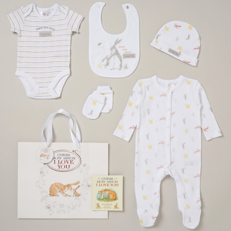 Guess How Much I Love You 7 Piece Layette Sleepsuit Set w/ Storybook