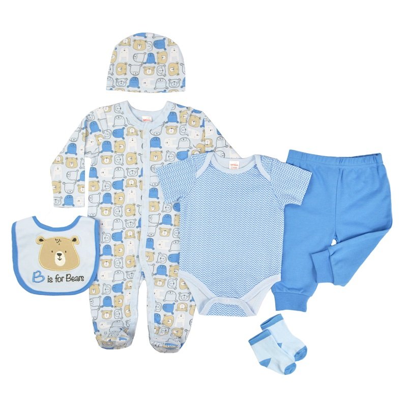 Bear Pattern Baby Boy Sleepsuit Perfect for newborns to 9 months Gift Set