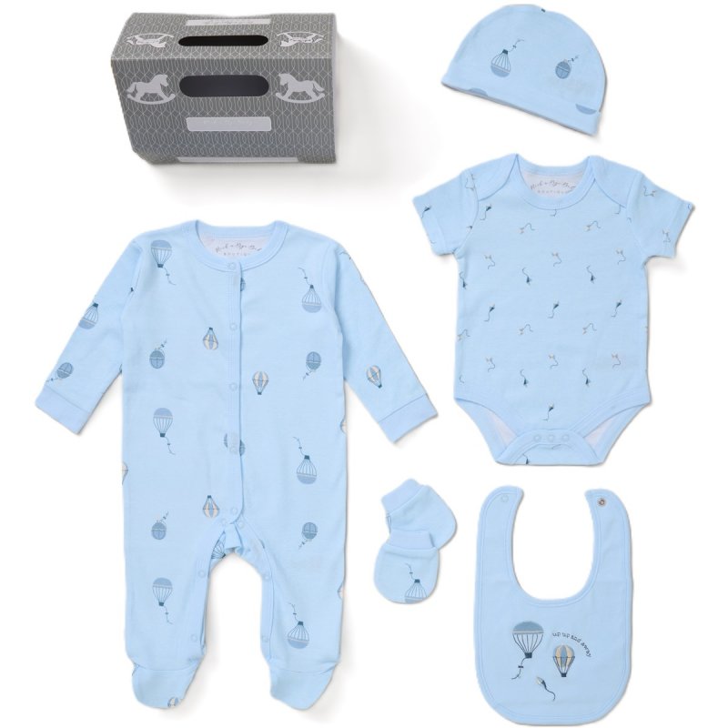 Balloon Pattern 6 Piece Mesh Bag Unisex Baby Sleepsuit Gift Set