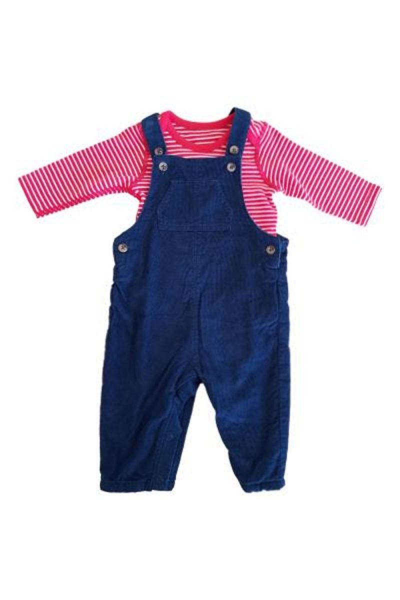 Baby and Toddler Unisex 2 Piece Corduroy Dungaree Outfit