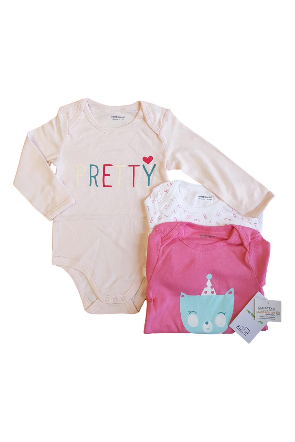Baby boys girls vertbaudet long sleeve bodysuits summer winter