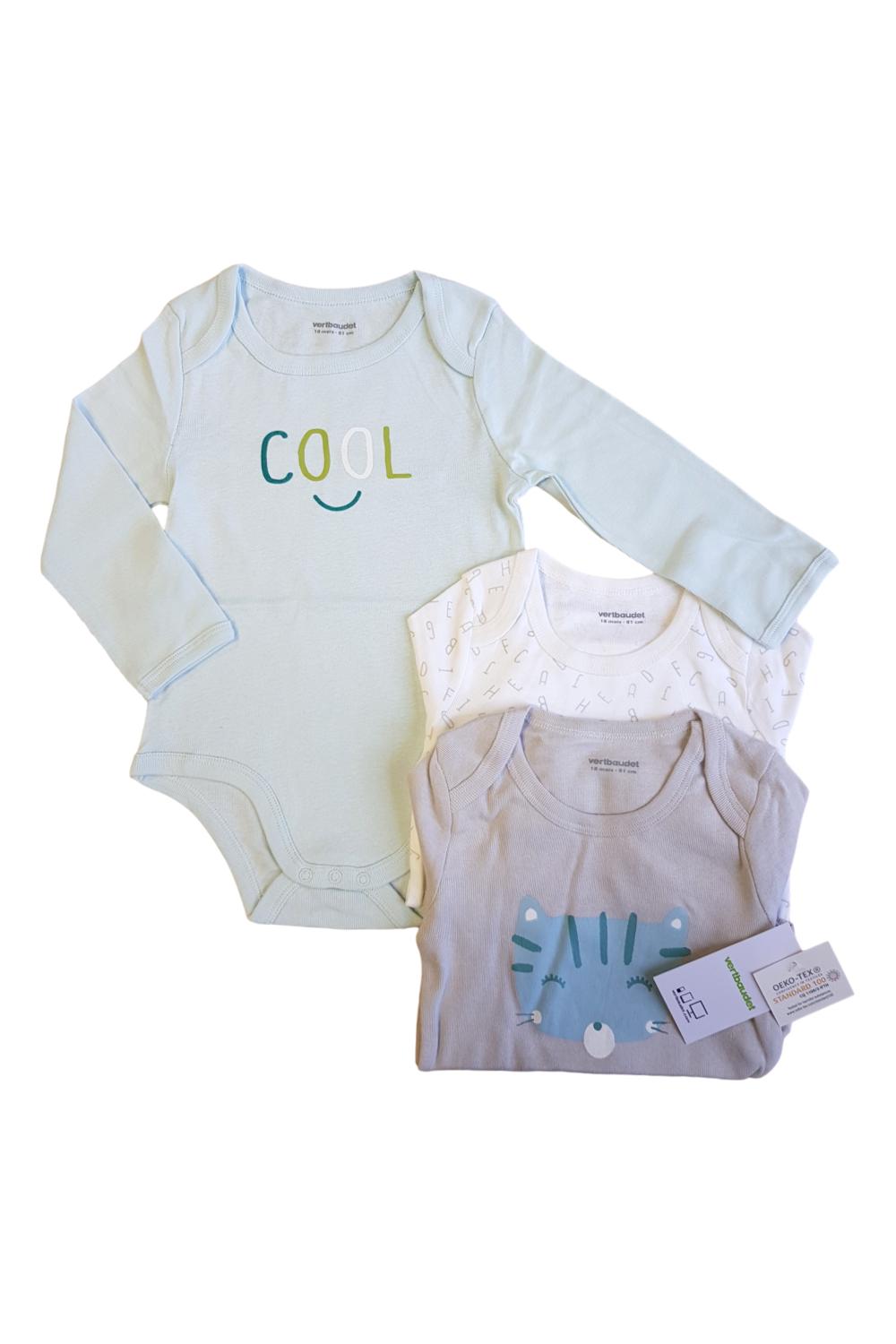 Baby boys girls vertbaudet long sleeve bodysuits summer winter