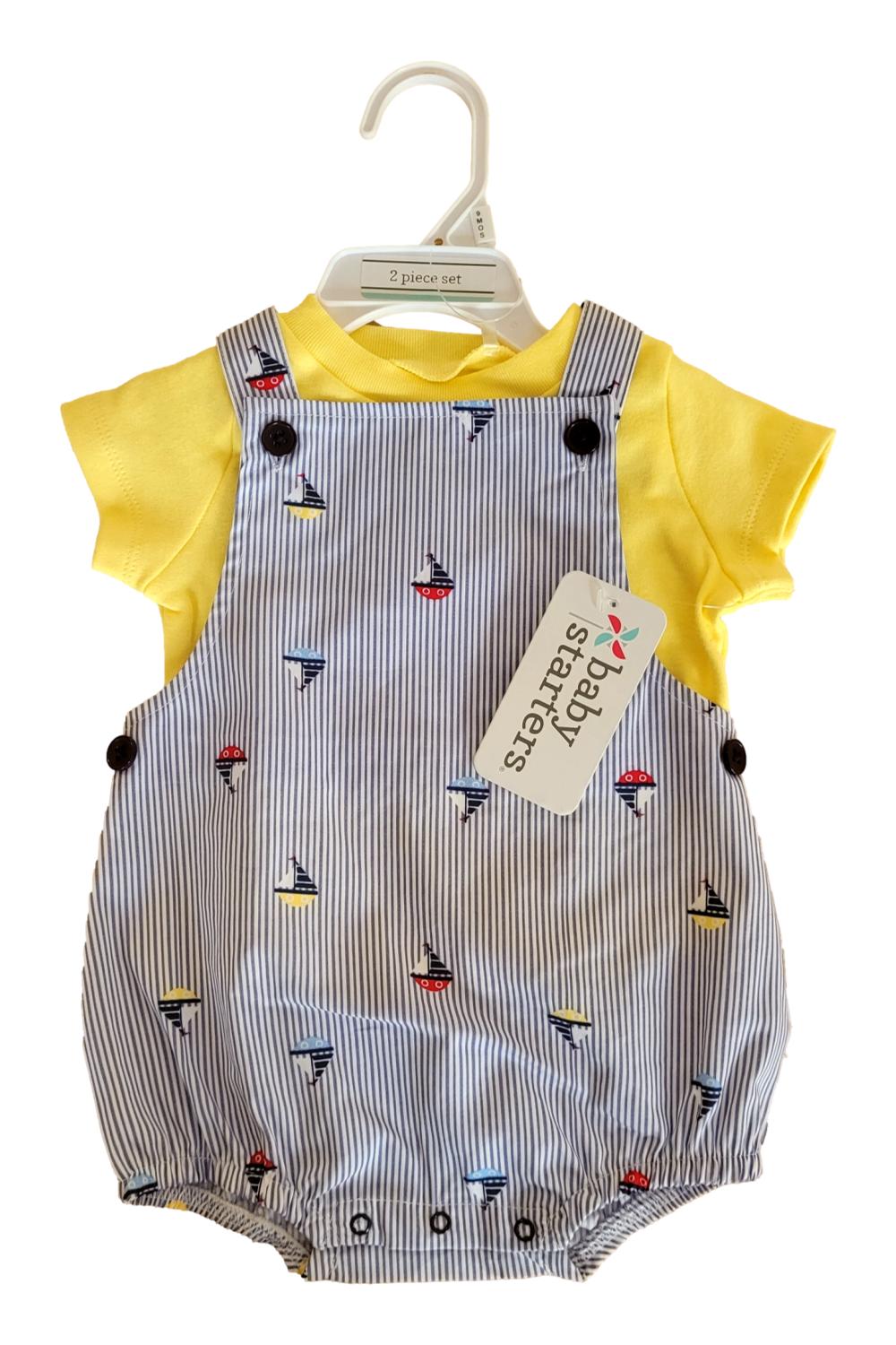 Baby Starters Romper & Vest 2 Piece Baby Clothes With Boat Design