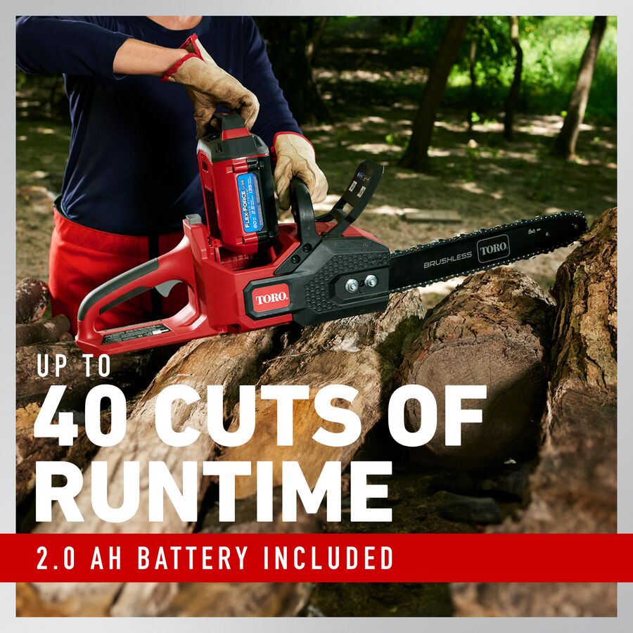 60V MAX* 16 in. (40.6 cm) Brushless Chainsaw with 2.0Ah battery
