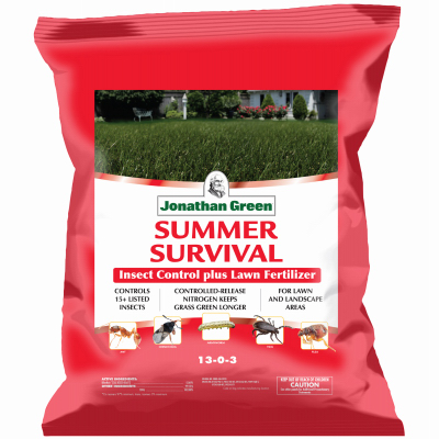Summer Survival Insect Control Plus Lawn Fertilizer, Covers 5,000-Sq. Ft.