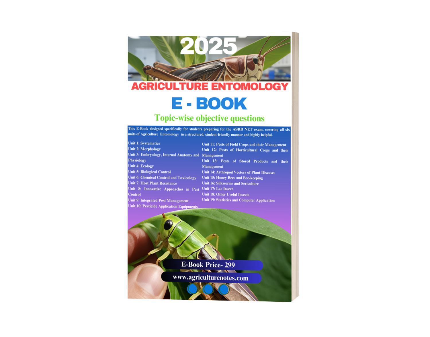 AGRICULTURE ENTOMOLOGY ASRB NET 2025 OBJECTIVE EBOOK