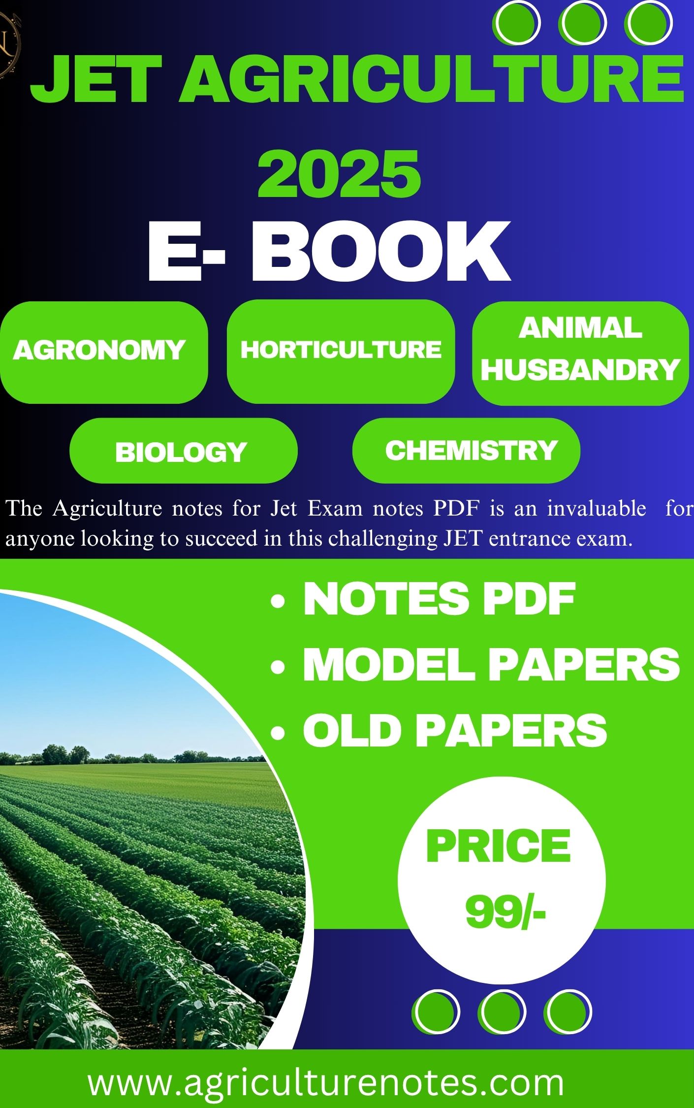 JET Agriculture 2025 E-Book Price 99 Rs only