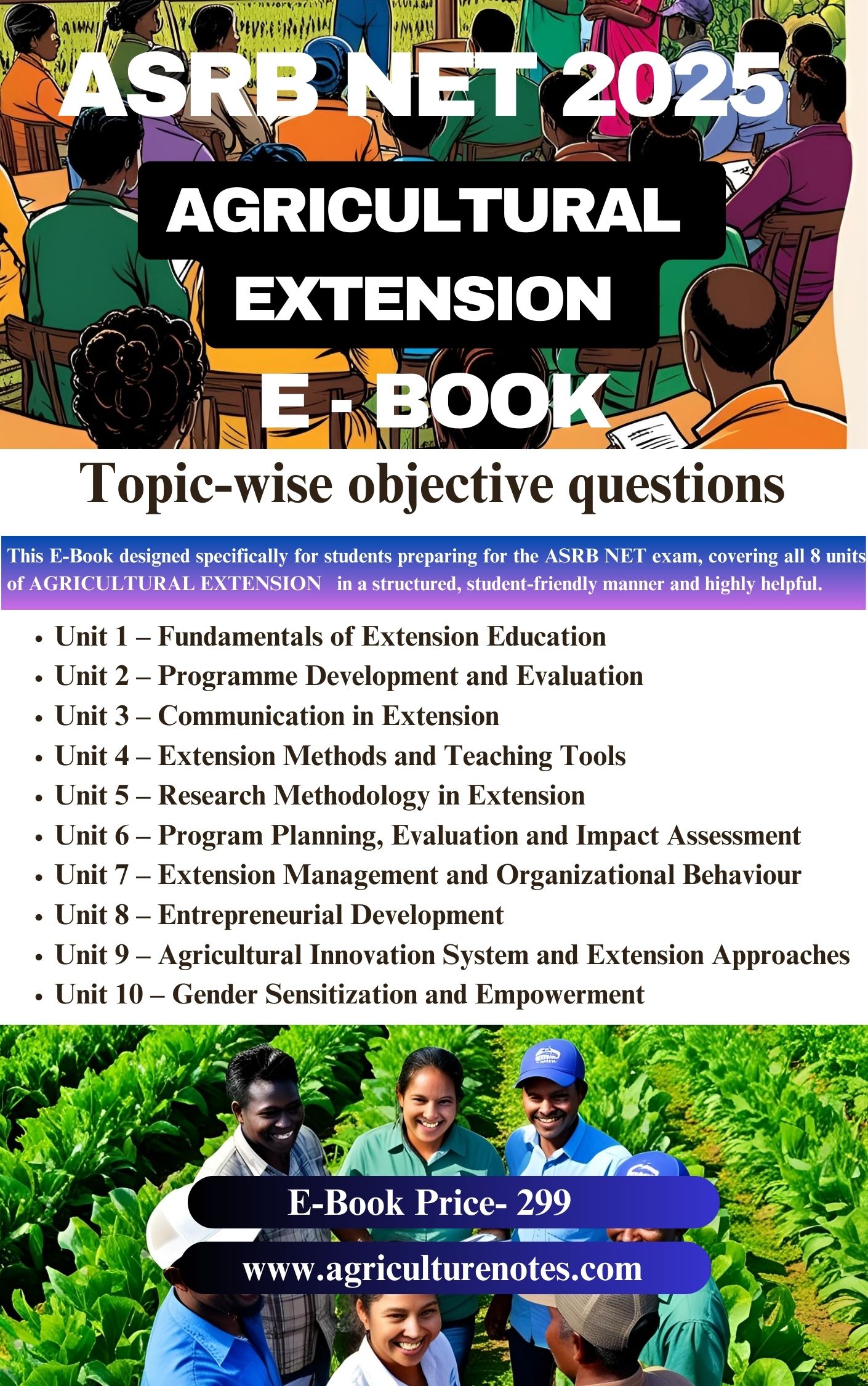 ASRB NET Extension Education Objective Question Bank 