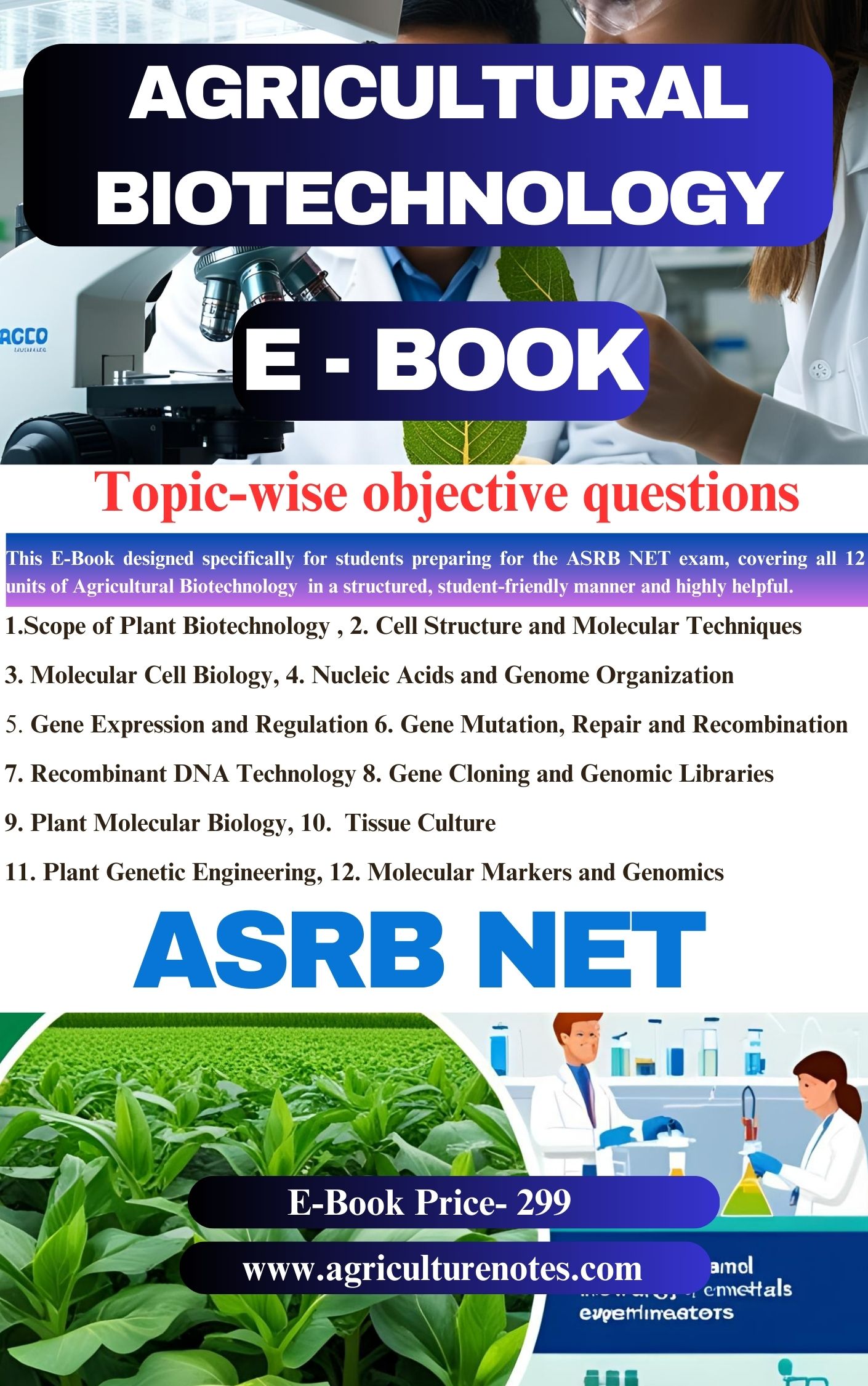 AGRICULTURAL BIOTECHNOLOGY ASRB NET NOTES EBOOK