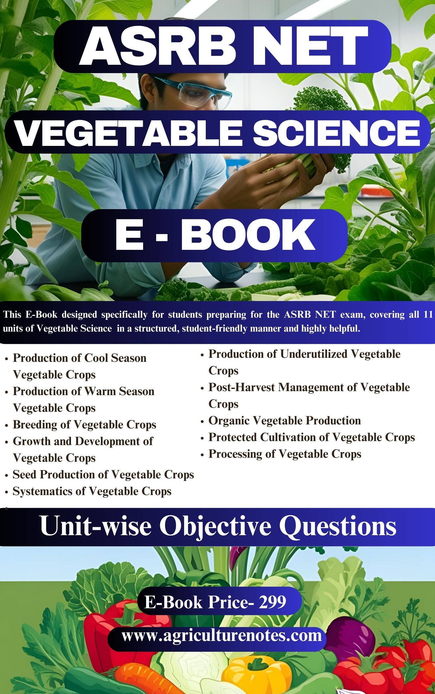 Vegetable Science – ASRB NET Objective Questions eBook (PDF)