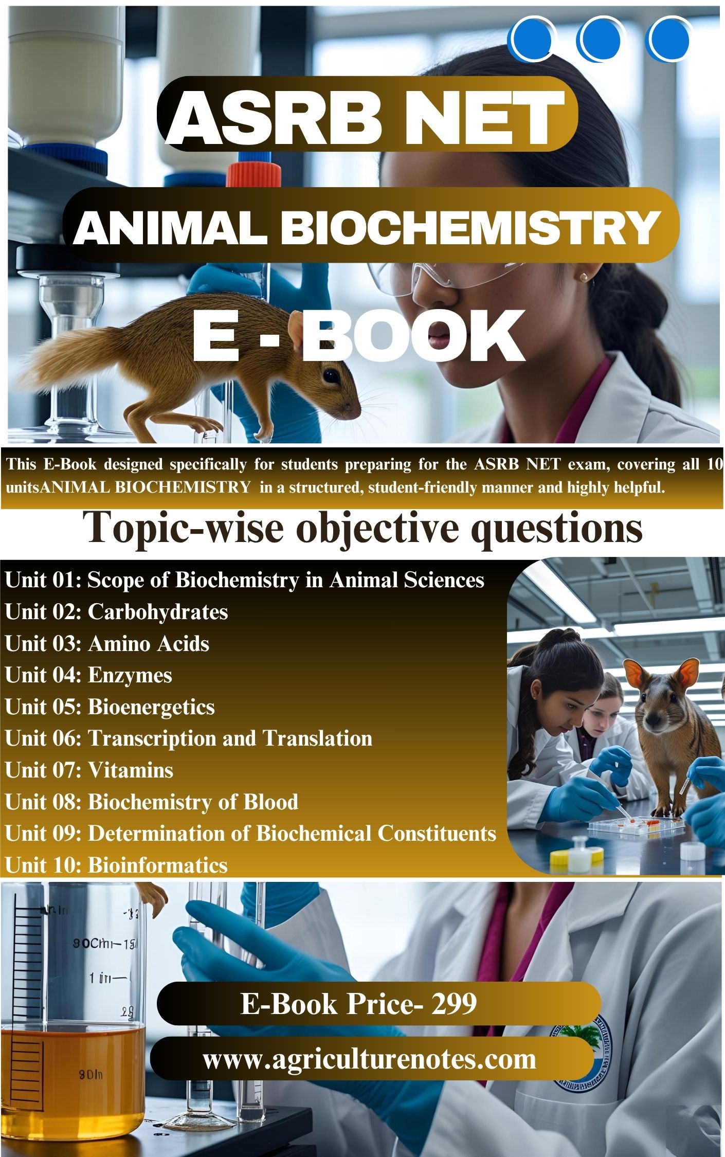 Animal Biochemistry ASRB NET Objective Question Bank – Complete 10 Units