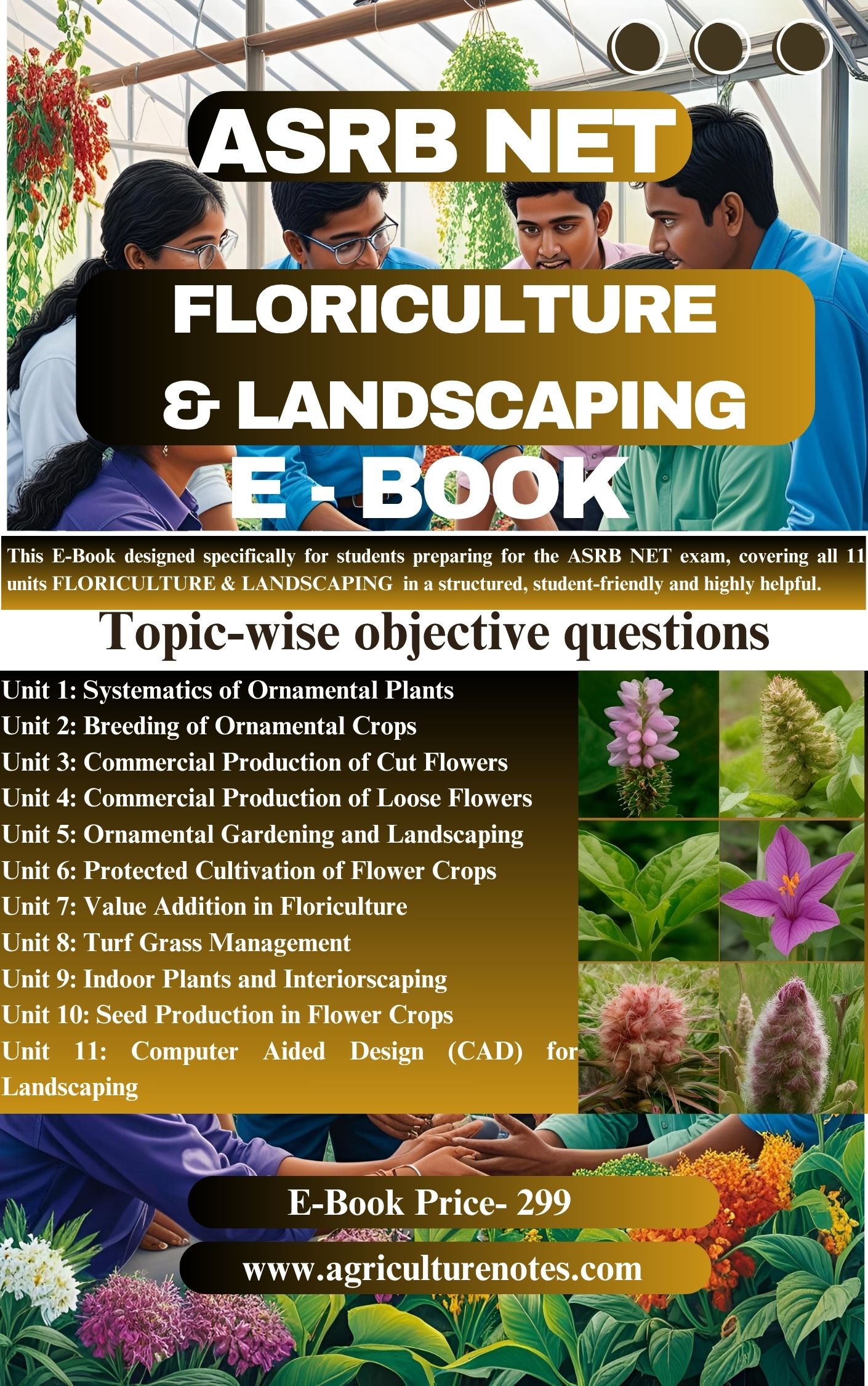 Floriculture & Landscaping Objective asrb notes eBook | Complete ASRB NET Syllabus | Topic-wise Practice