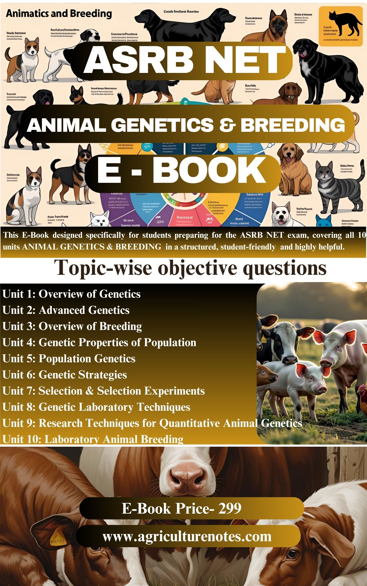 ASRB NET COMPLETE NOTES FOR ANIMAL GENETICS & BREEDING Objective Type pdf E-Book