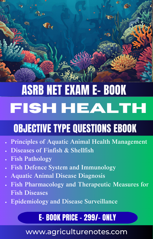 Fish Health ASRB NET Objective E-Book | Aquatic Animal Health & Fisheries Competitive Exams MCQs (₹299)  Fish Health MCQ E-Book ₹299