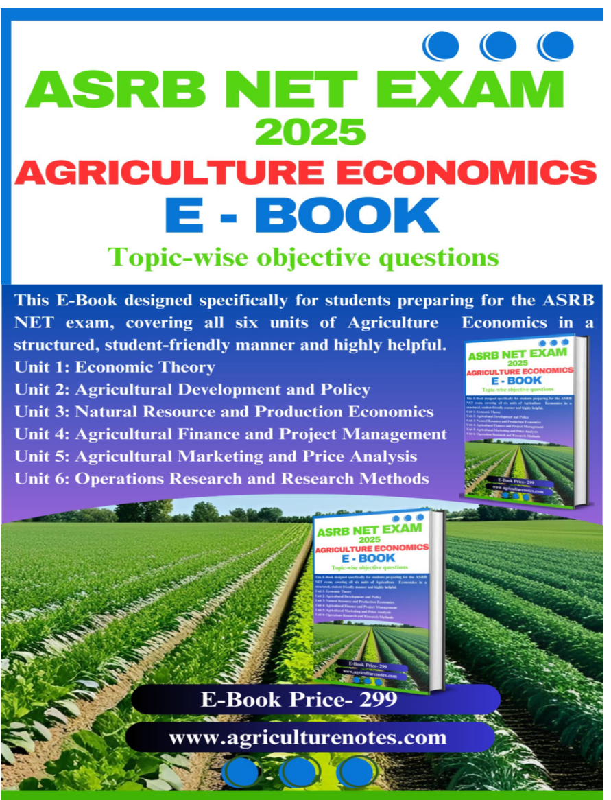 Crack ASRB NET Agricultural Economics 2025 Complete syllabus coverage, Notes objective ebook