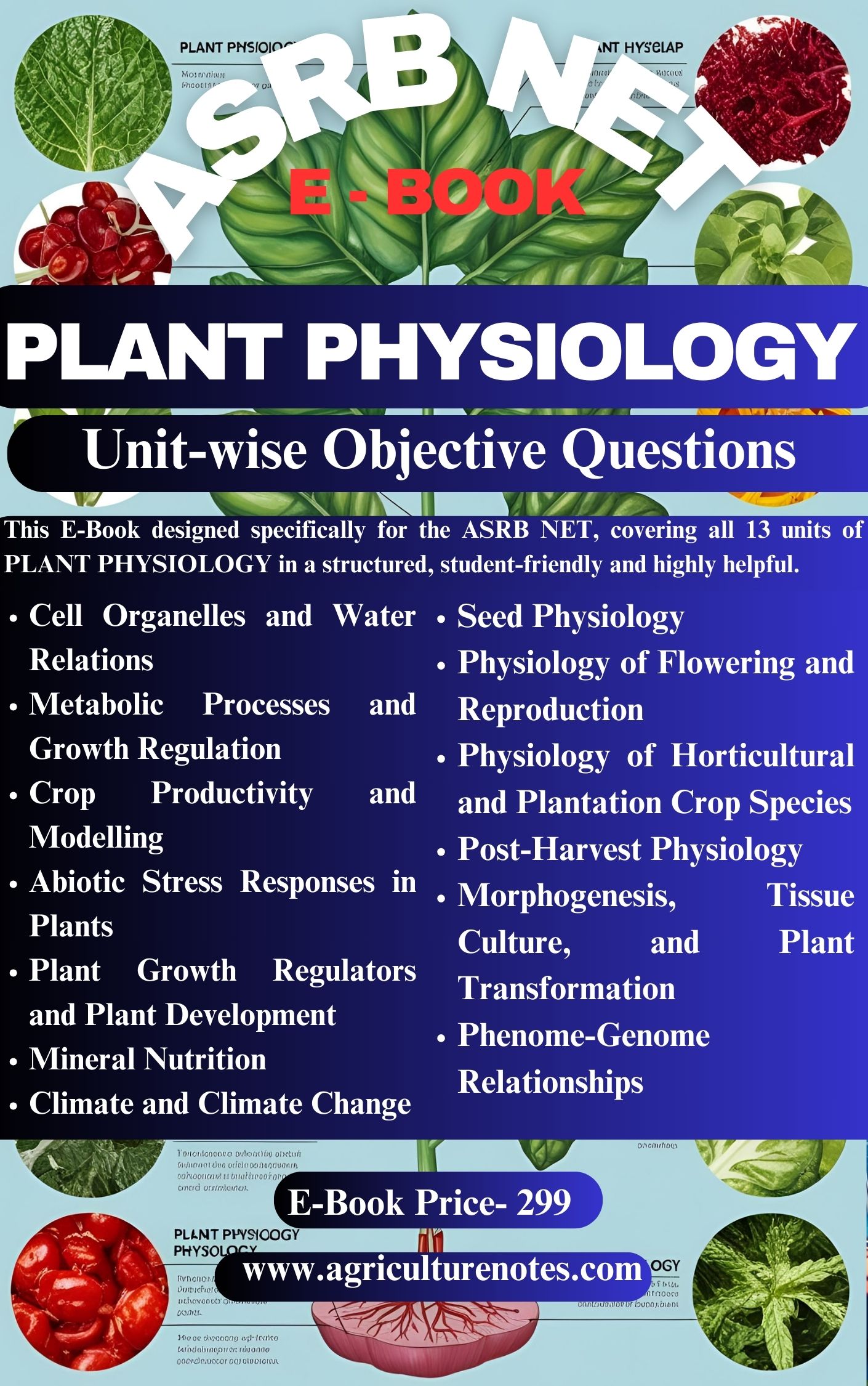 Plant Physiology – ASRB NET 2025 Objective Question Bank PDF