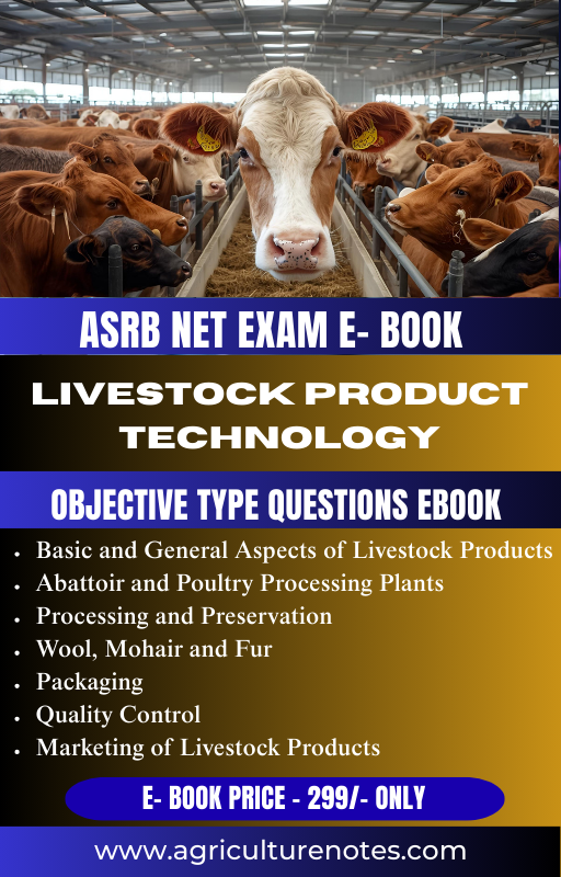 Livestock Product Technology ASRB NET Objective E-Book | Competitive Exams Preparation – MCQs with Units (₹299)