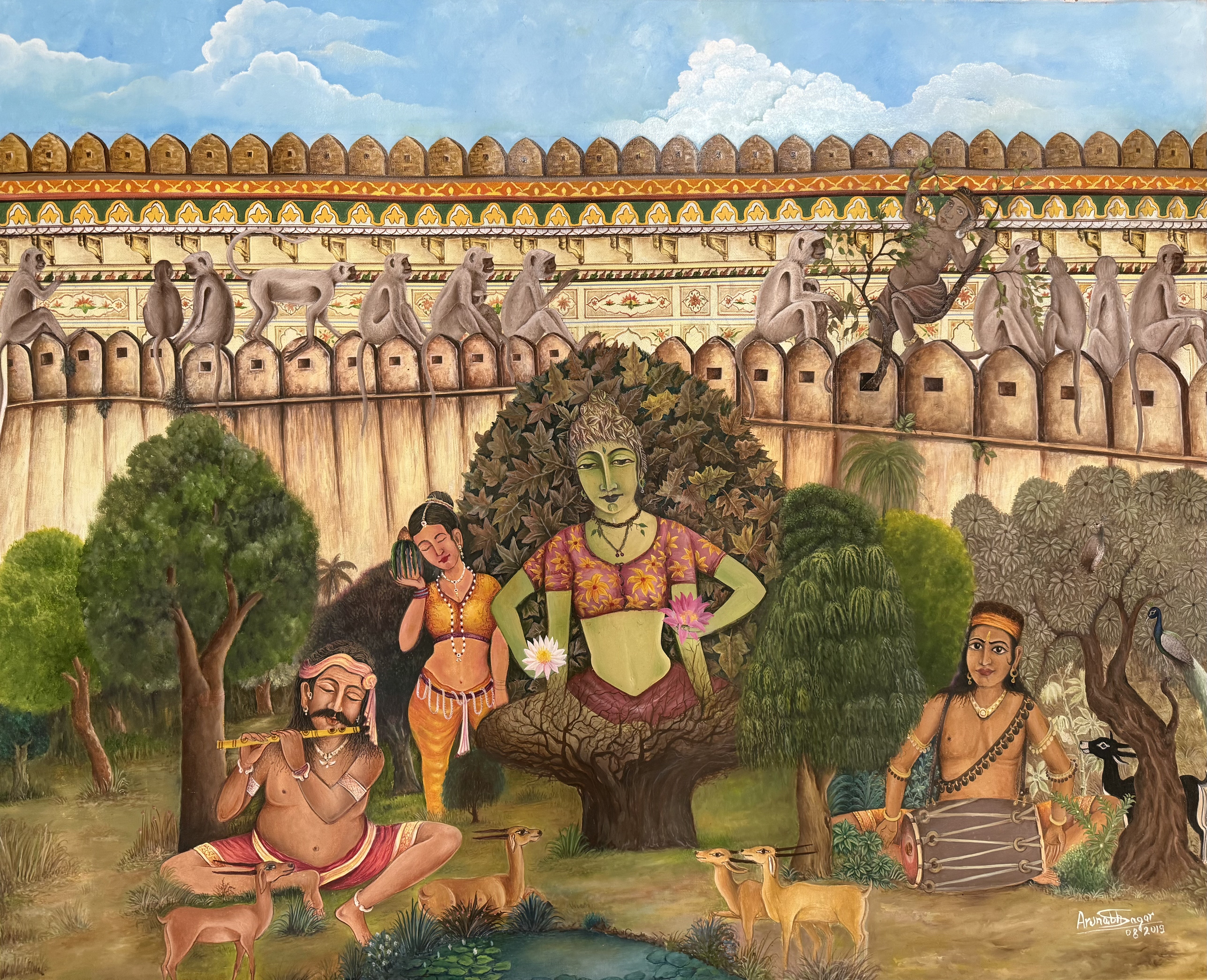 Hand-Painted Indian Mythological Artwork