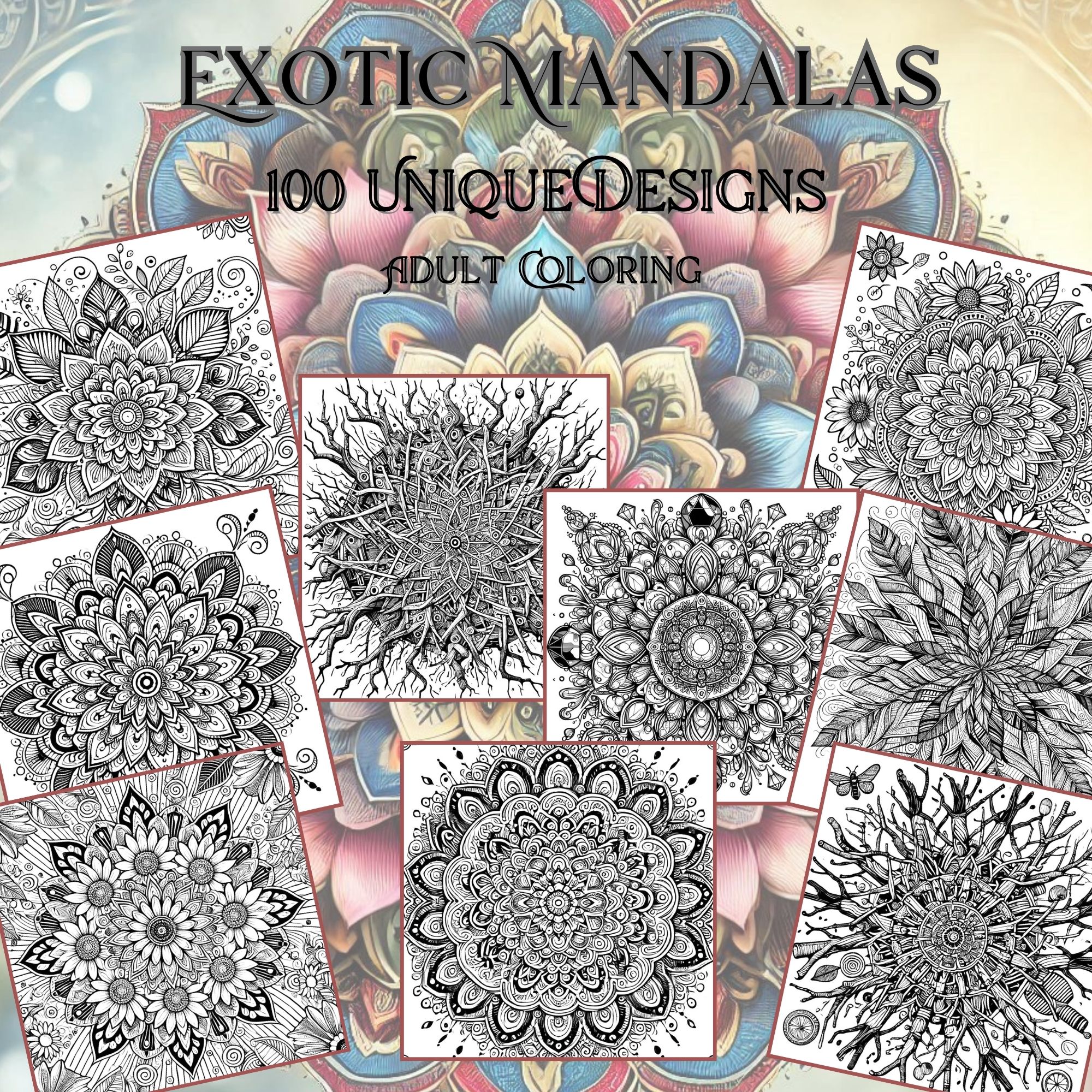 Exotic Mandalas Coloring Pages PDF Digital Download