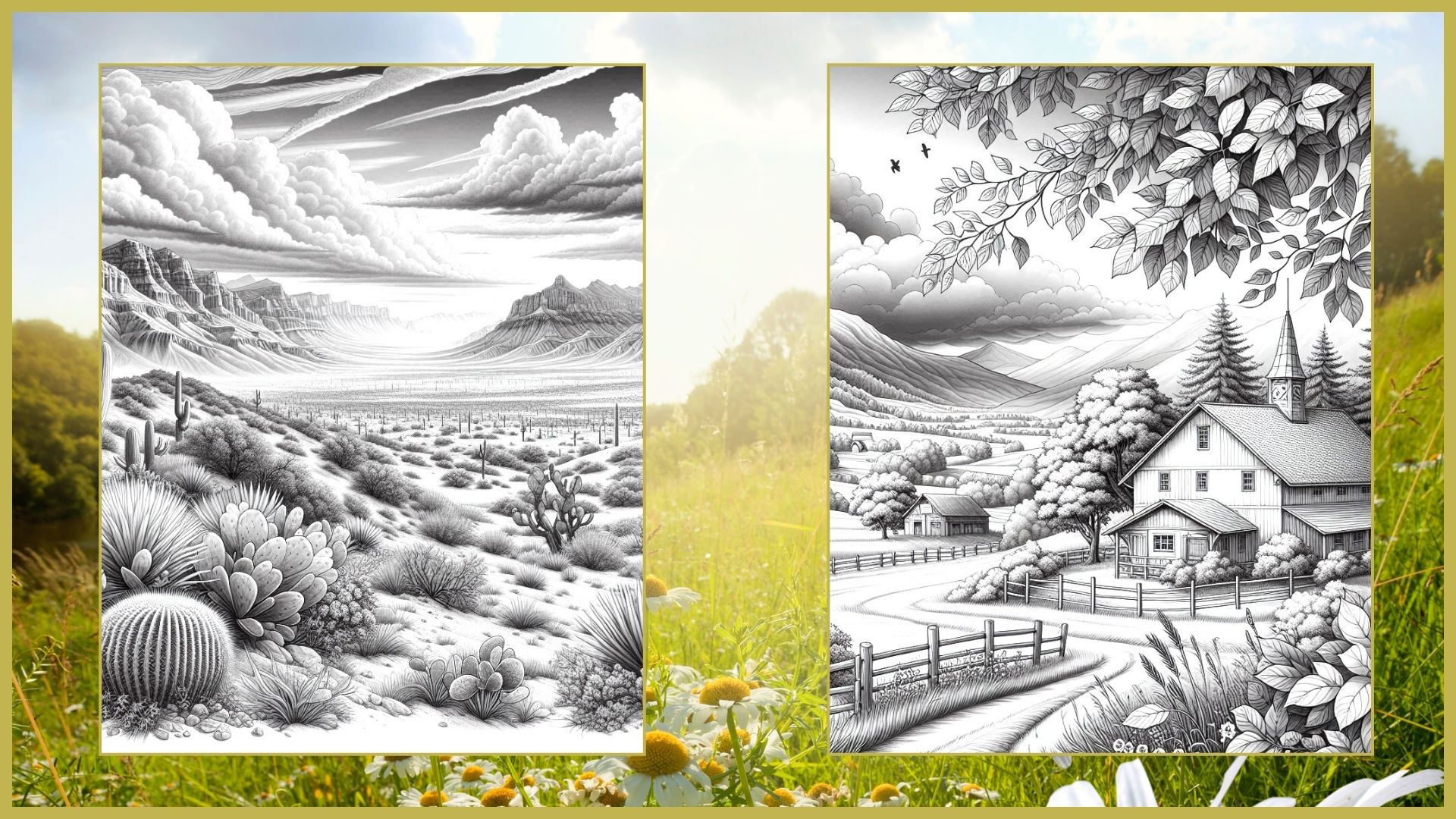 Landscapes Discover Volume II Adult Coloring Paperback Book