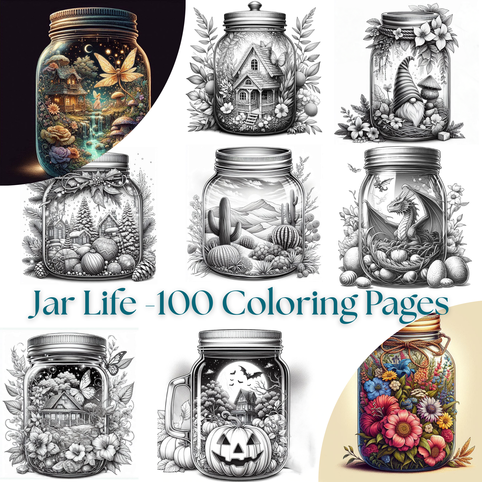 Jar Life Coloring Pages PDF Digital Download