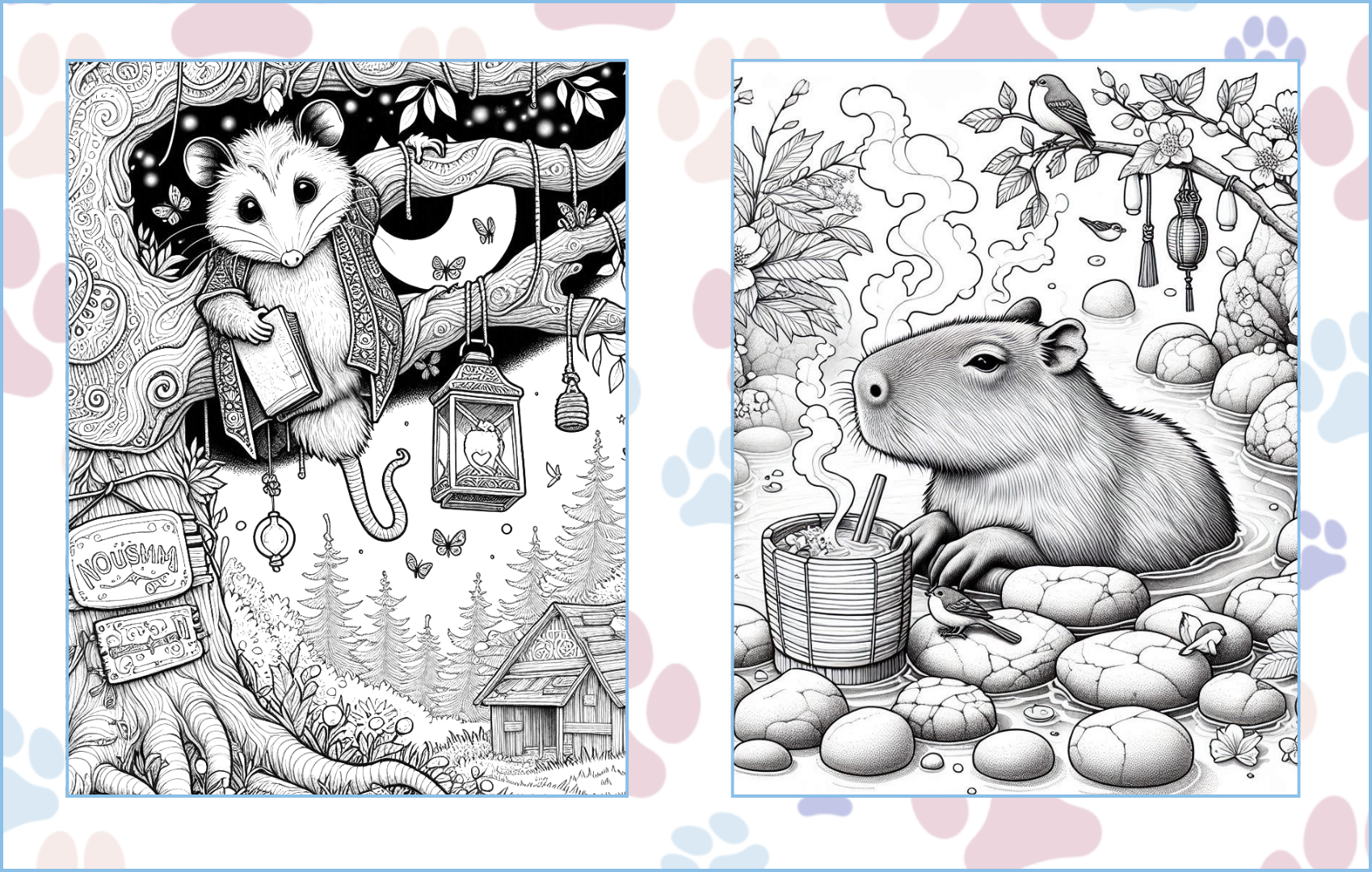 Cozy Critters Coloring Pages PDF Digital Download