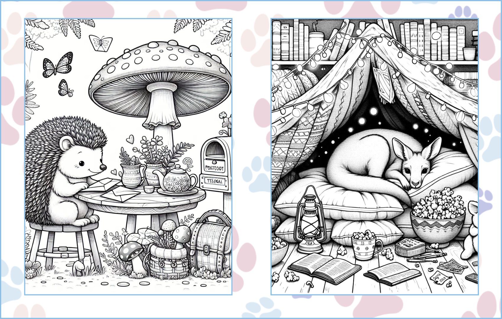 Cozy Critters Coloring Pages PDF Digital Download