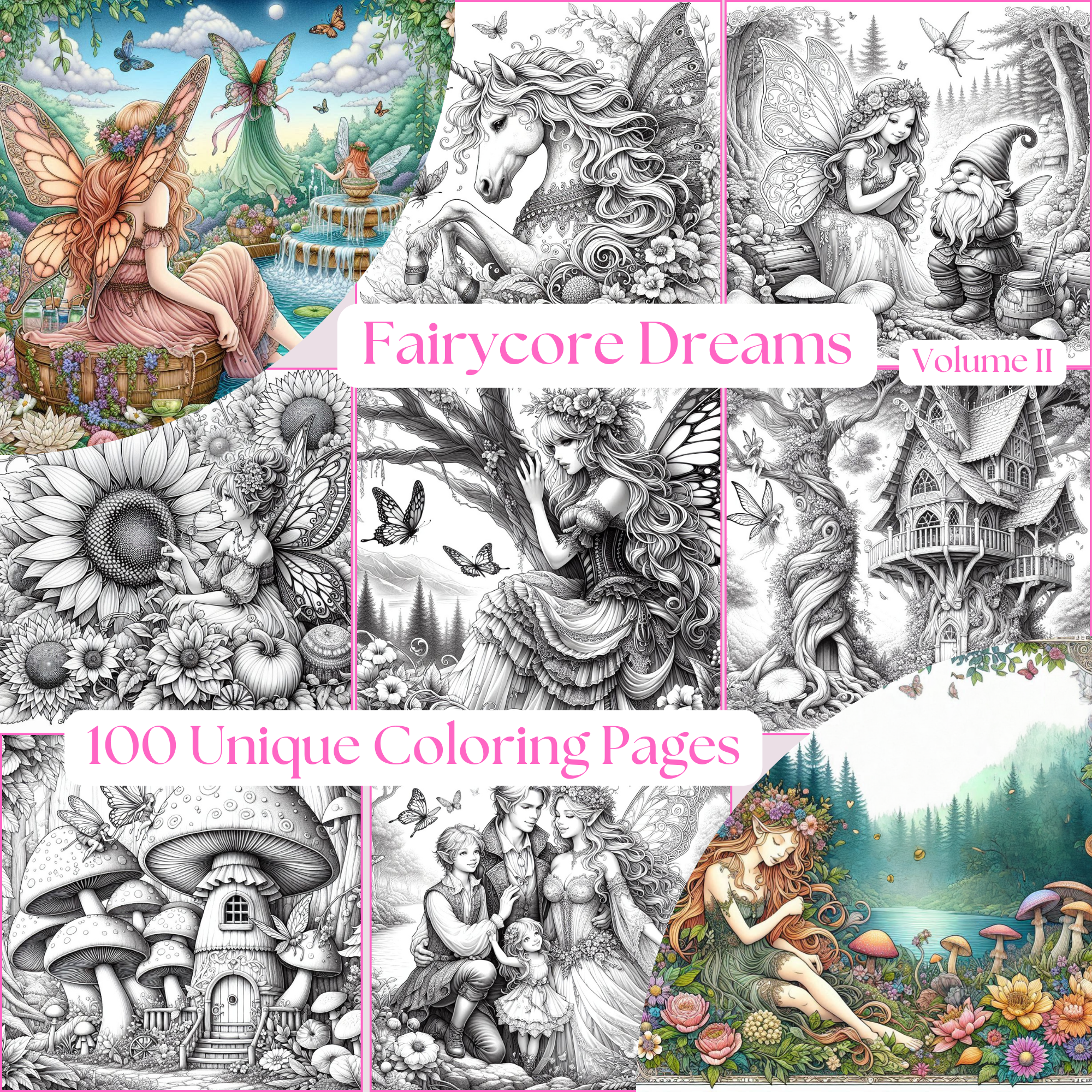 Fairycore Dreams Volume II Coloring Pages PDF Digital Download