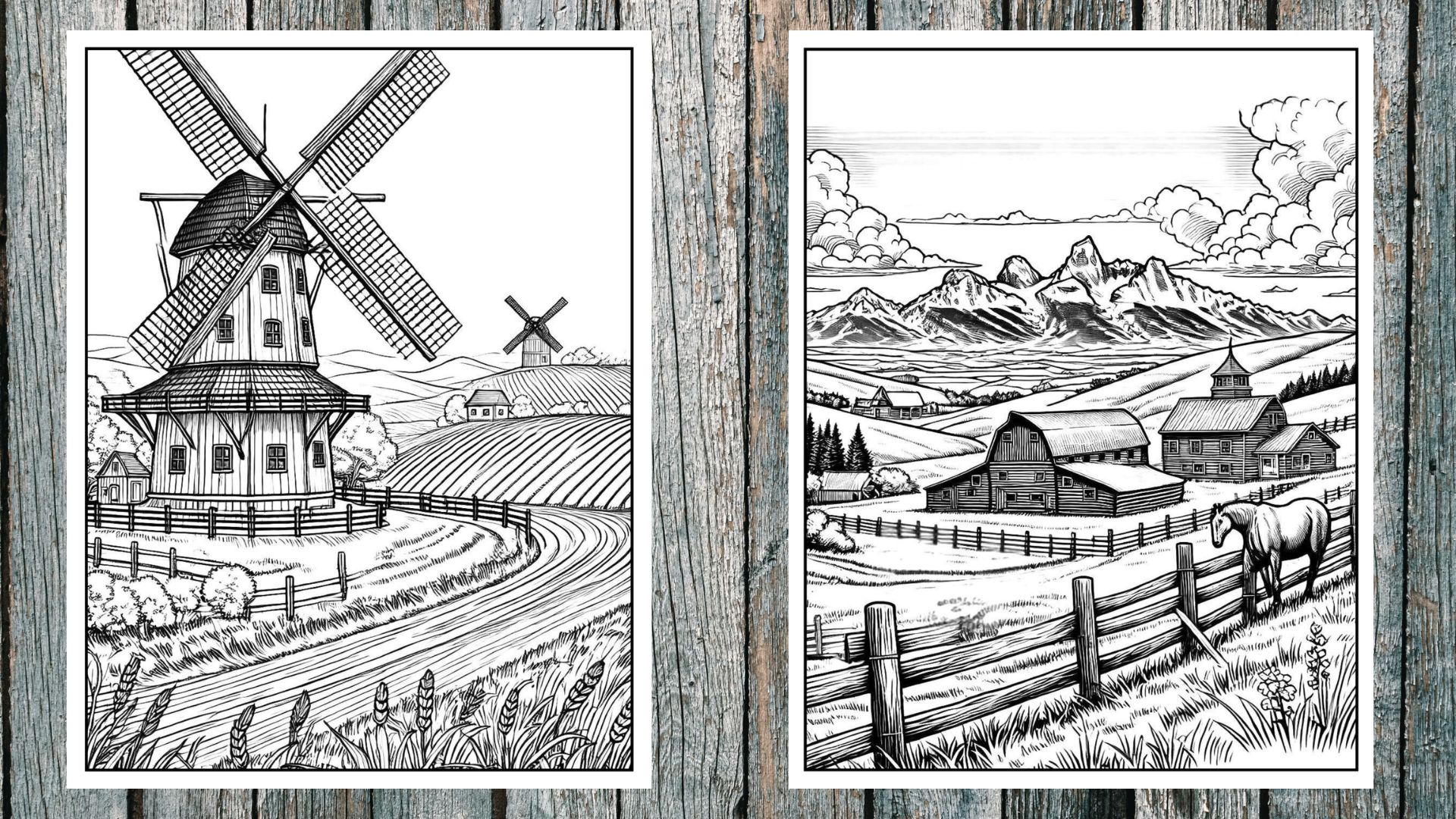 Landscapes Discovery Coloring Pages PDF Digital Download