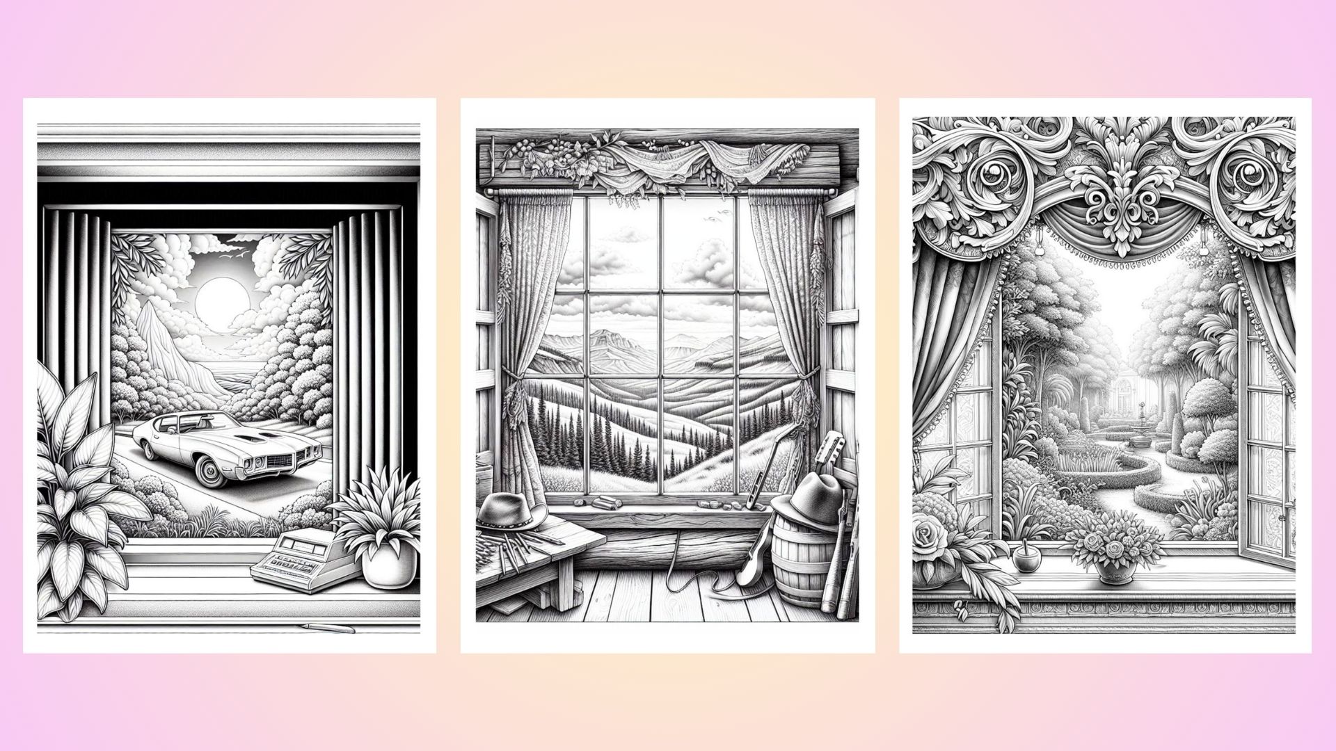 Rooms With a View Coloring Pages PDF Digital Download