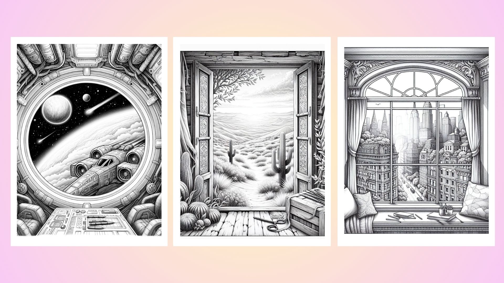 Rooms With a View Coloring Pages PDF Digital Download