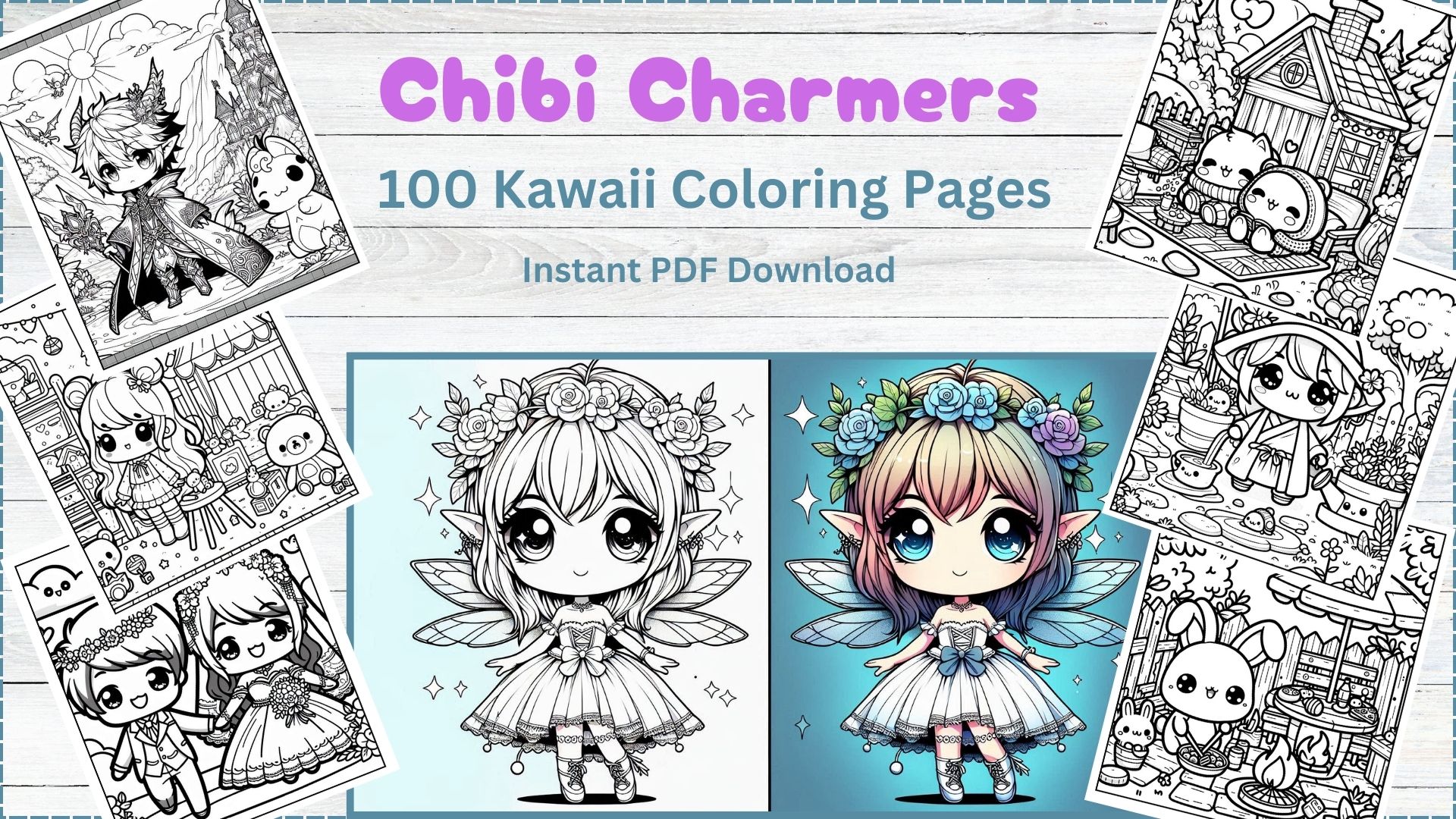 Chibi Charmers Coloring Pages PDF Digital Download