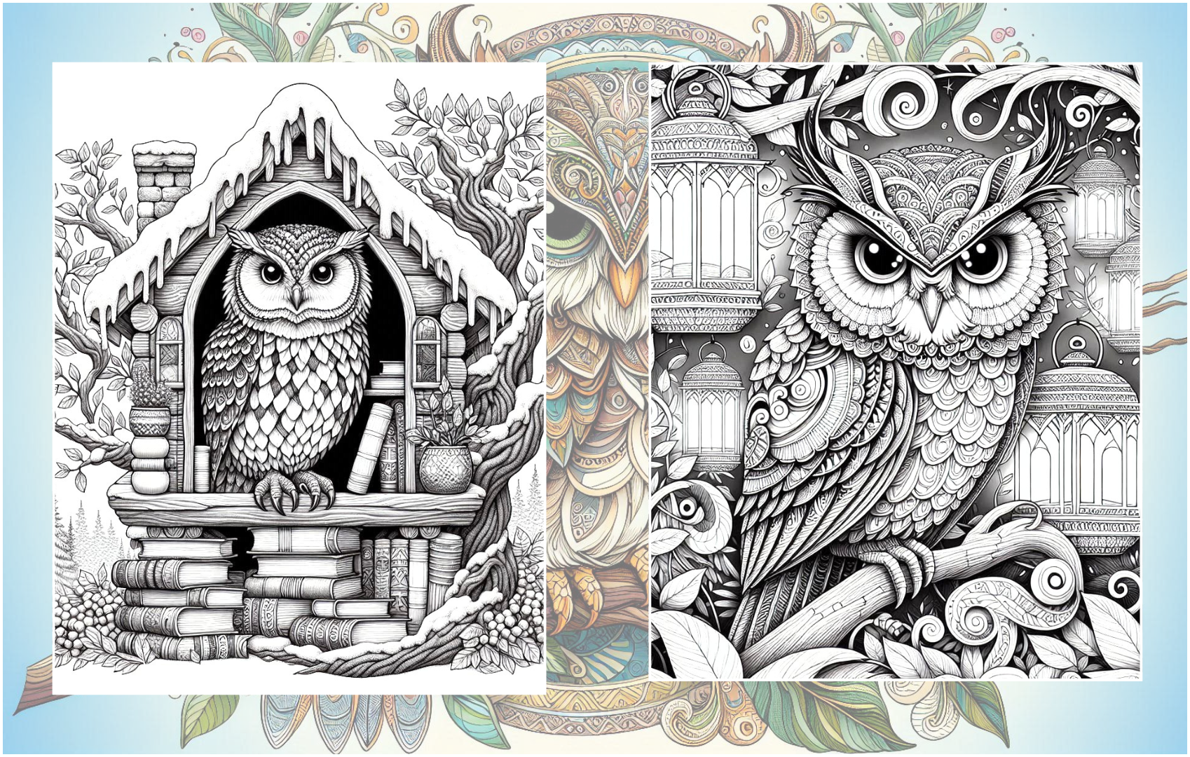 The Art of Owls Coloring Paperback Book