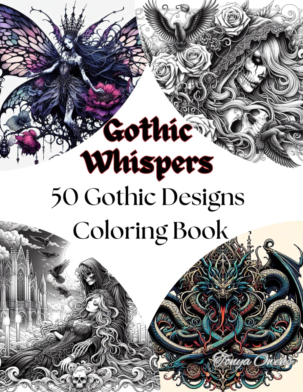 Gothic Whispers Coloring Paperback Book