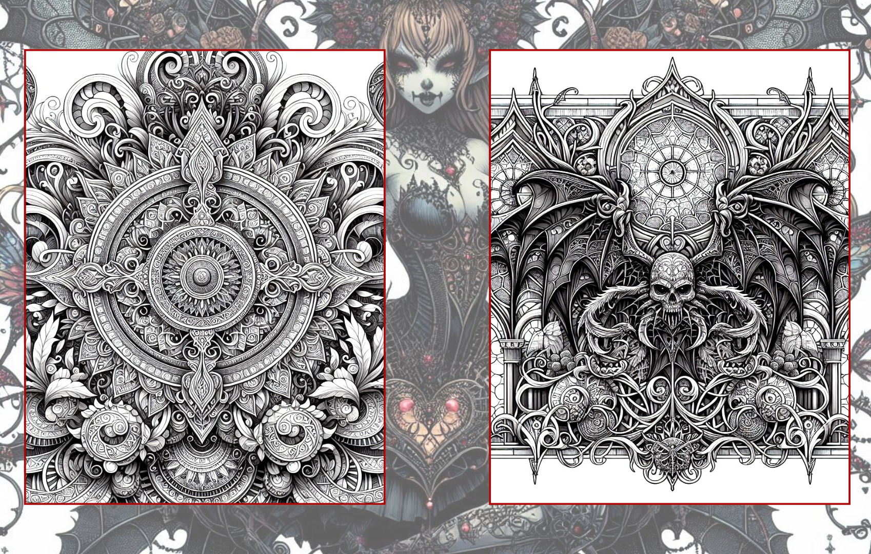 Gothic Whispers Coloring Paperback Book