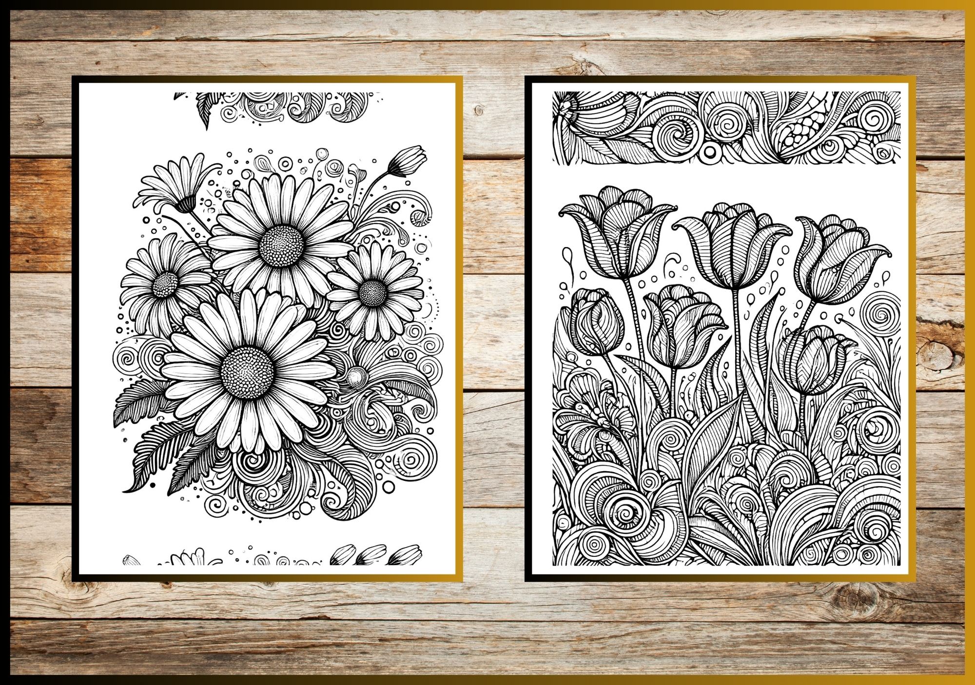 Floral Art Coloring Paperback Book