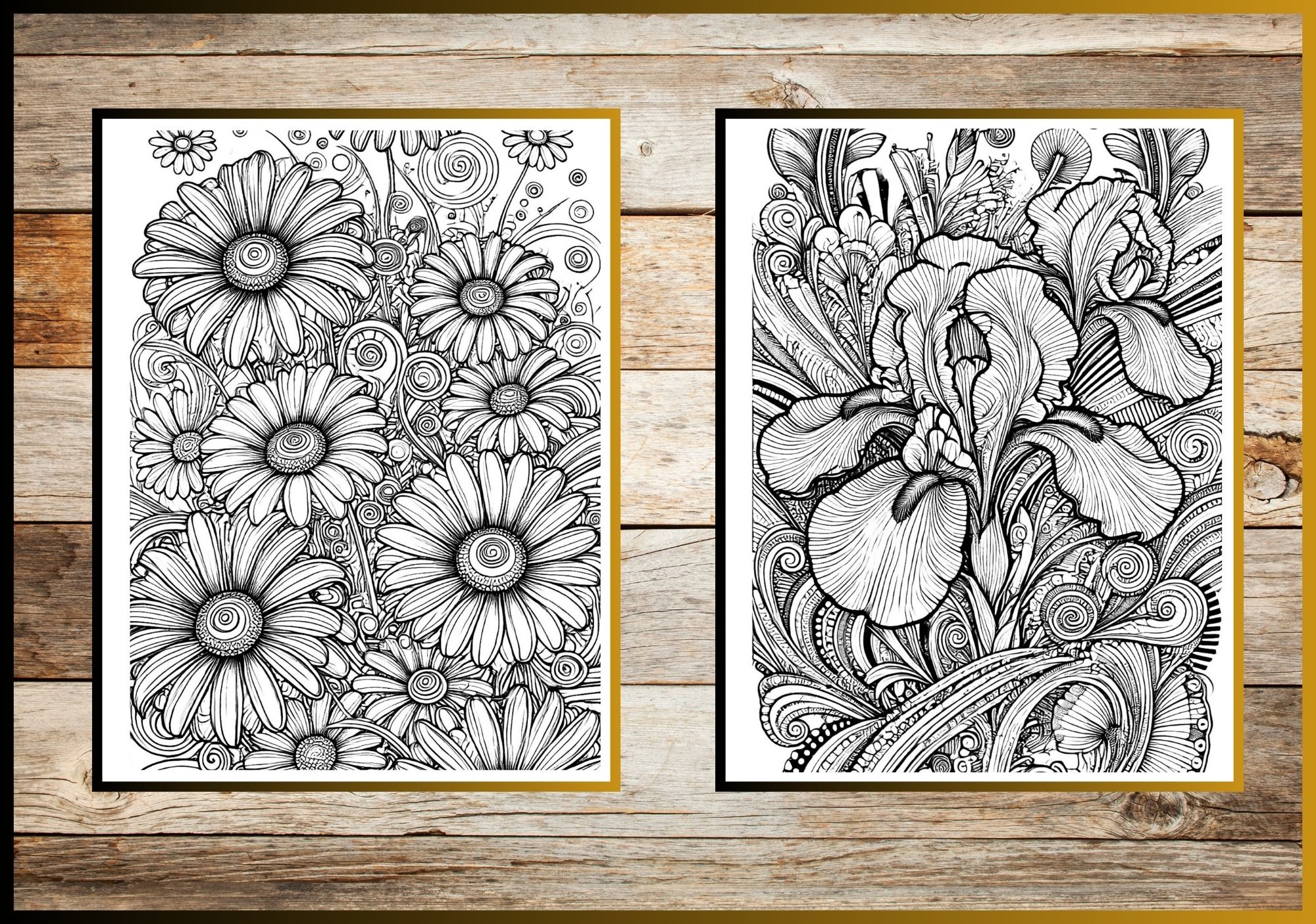 Floral Art Coloring Paperback Book