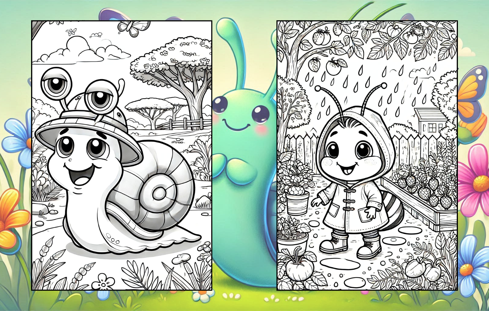 Bugs and Slugs Coloring Paperback Book