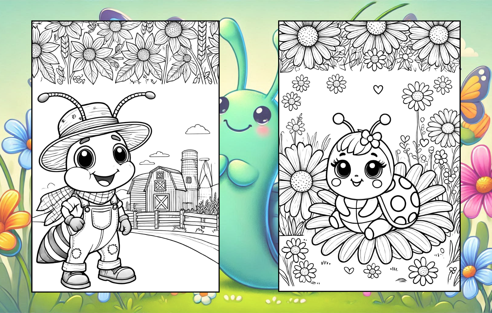 Bugs and Slugs Coloring Paperback Book