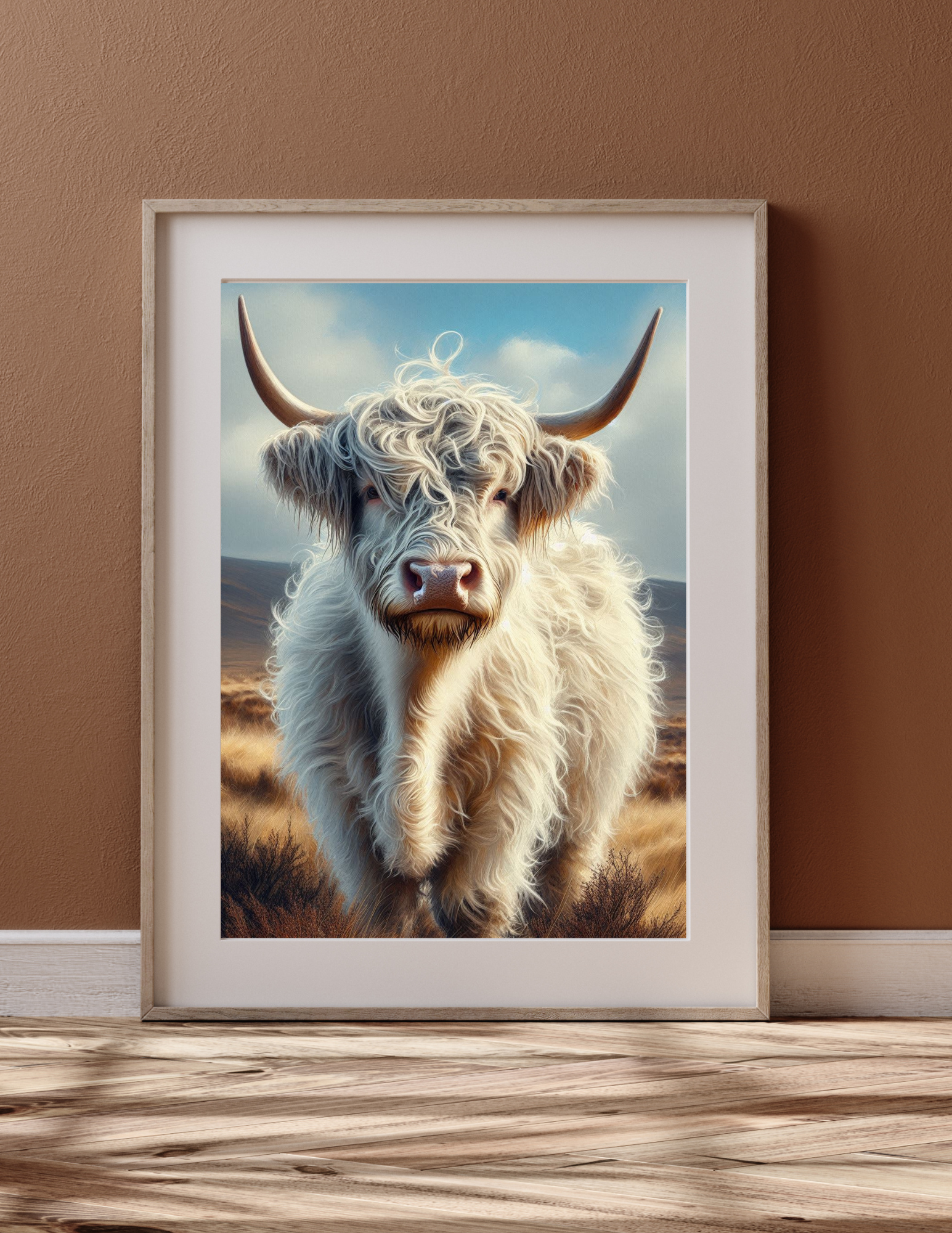 White Highland Cow Print - Multiple Sizes Included