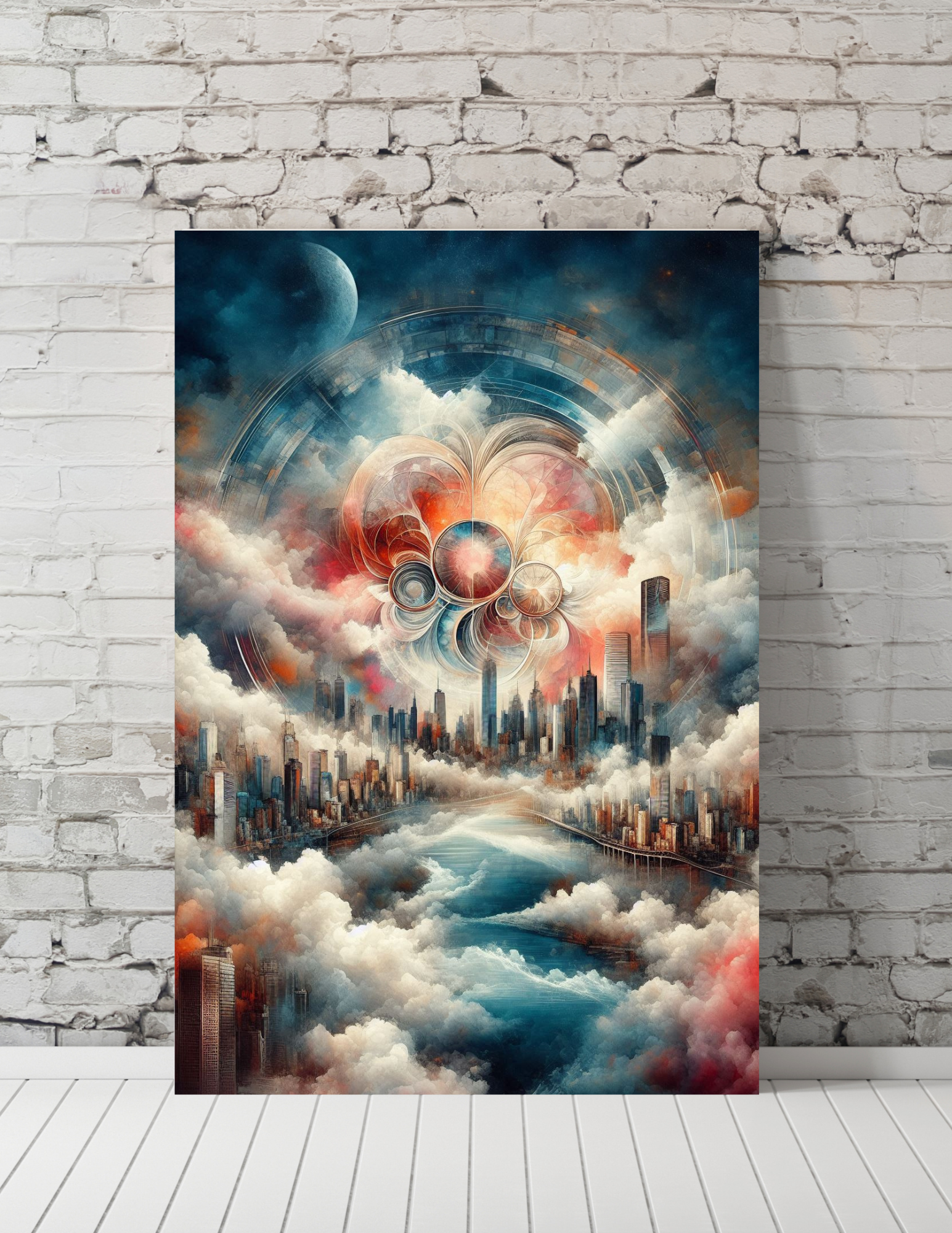 Ethereal Skyline - Abstract Surreal City in the Clouds