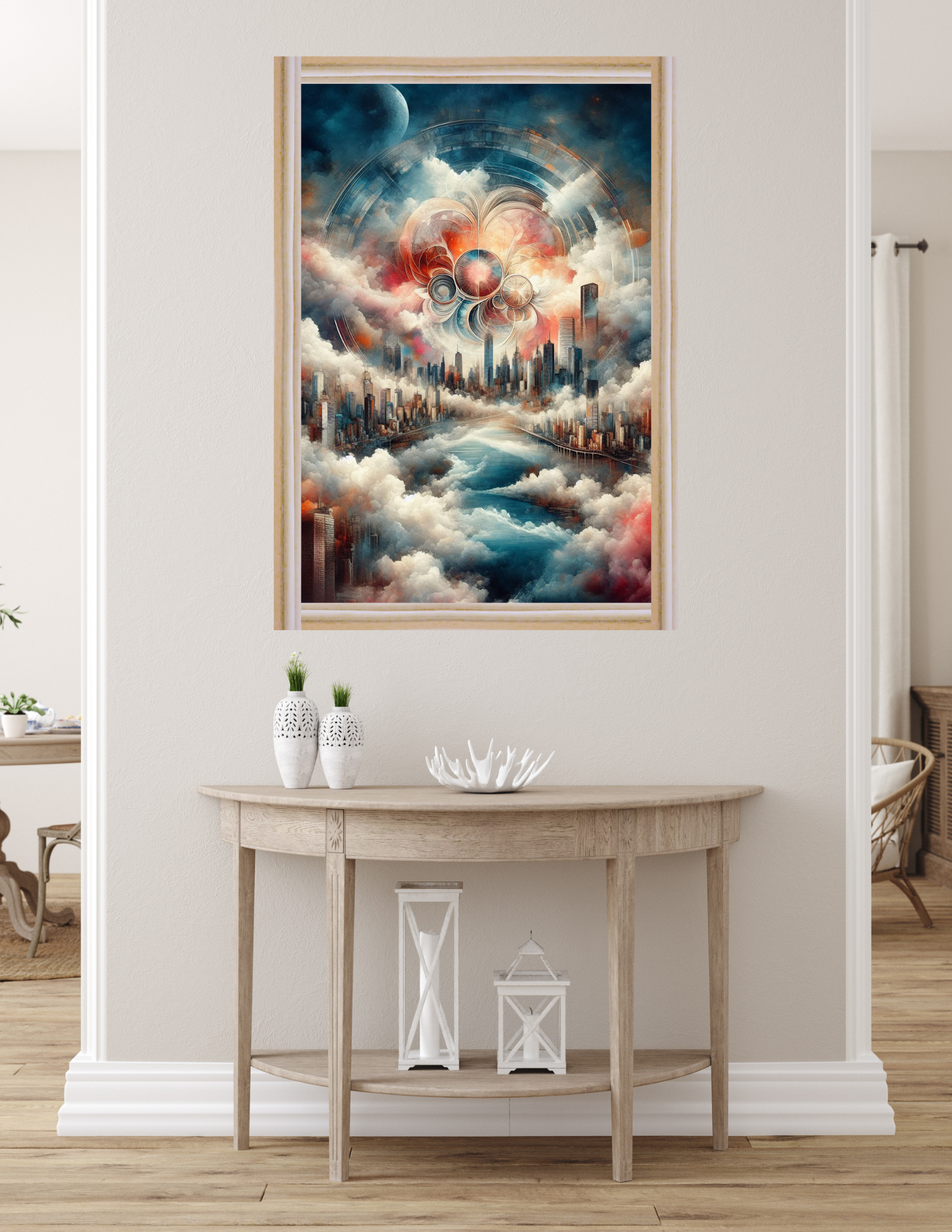 Ethereal Skyline - Abstract Surreal City in the Clouds