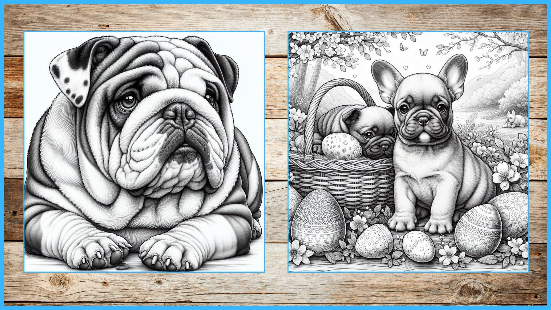 Pardon My Snorts - French & English Bulldogs Coloring Pages